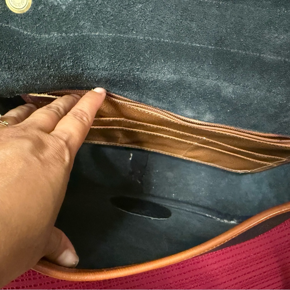 Black and Tan Leather Crossbody Messenger by Dooney and Bourke - Picture 4 of 5